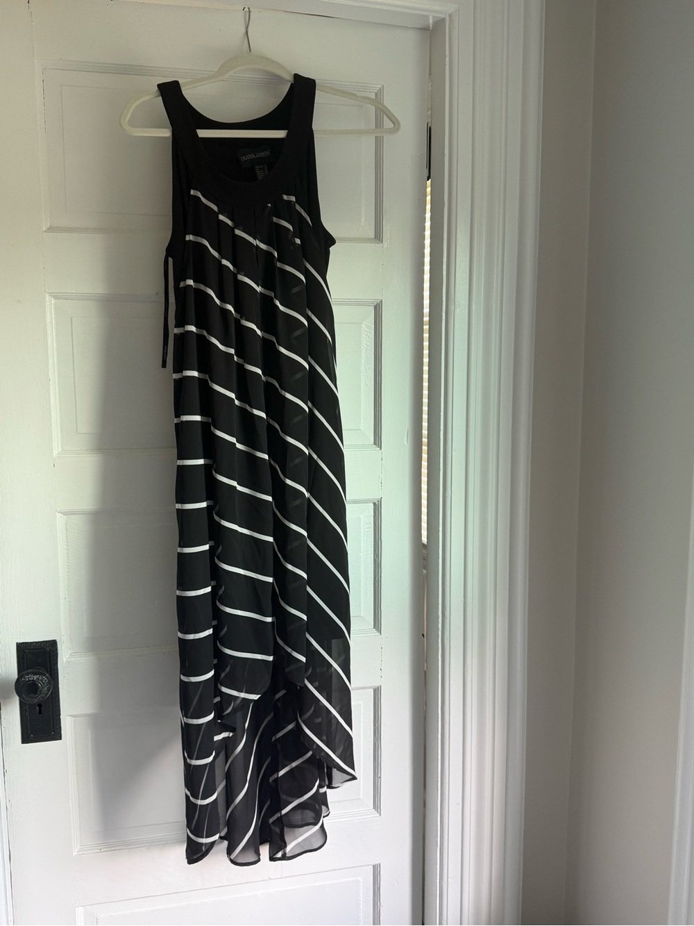 Frank Lyman Design Black and White High-Low Maxi Skirt